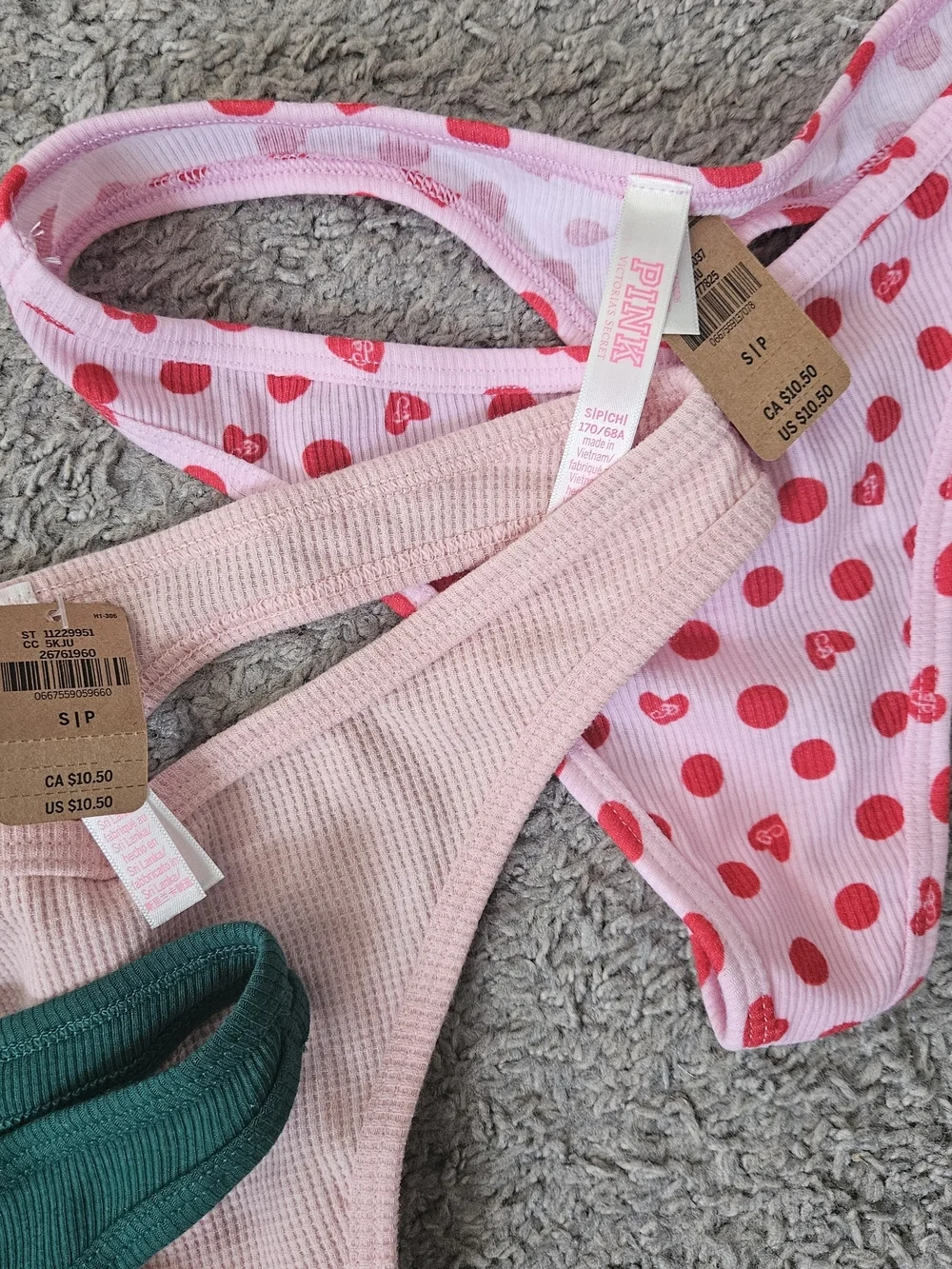 NWT PINK Victoria's Secret Set Of 3 Undies Size S